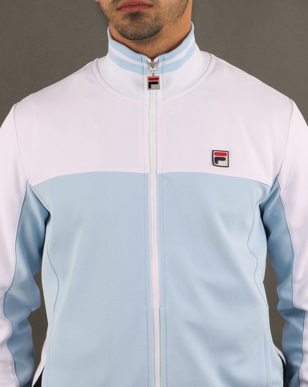 Fila Vintage Tiebreaker Trainingsjacke Himmelblau/Weiß