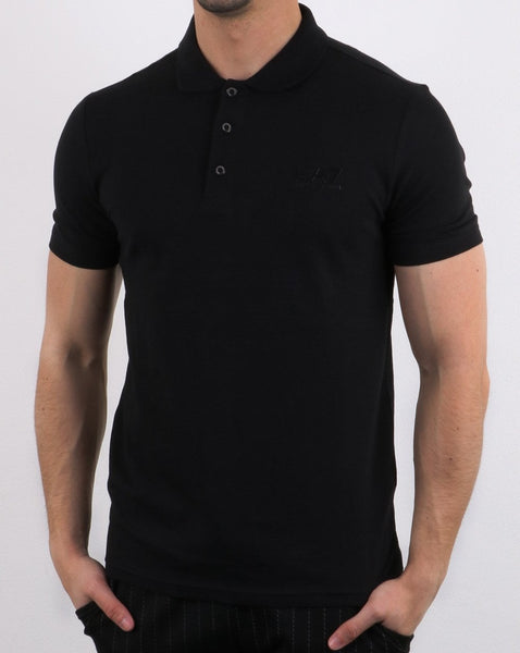 Emporio Armani EA7 Core Logo Pique Polo Shirt Black