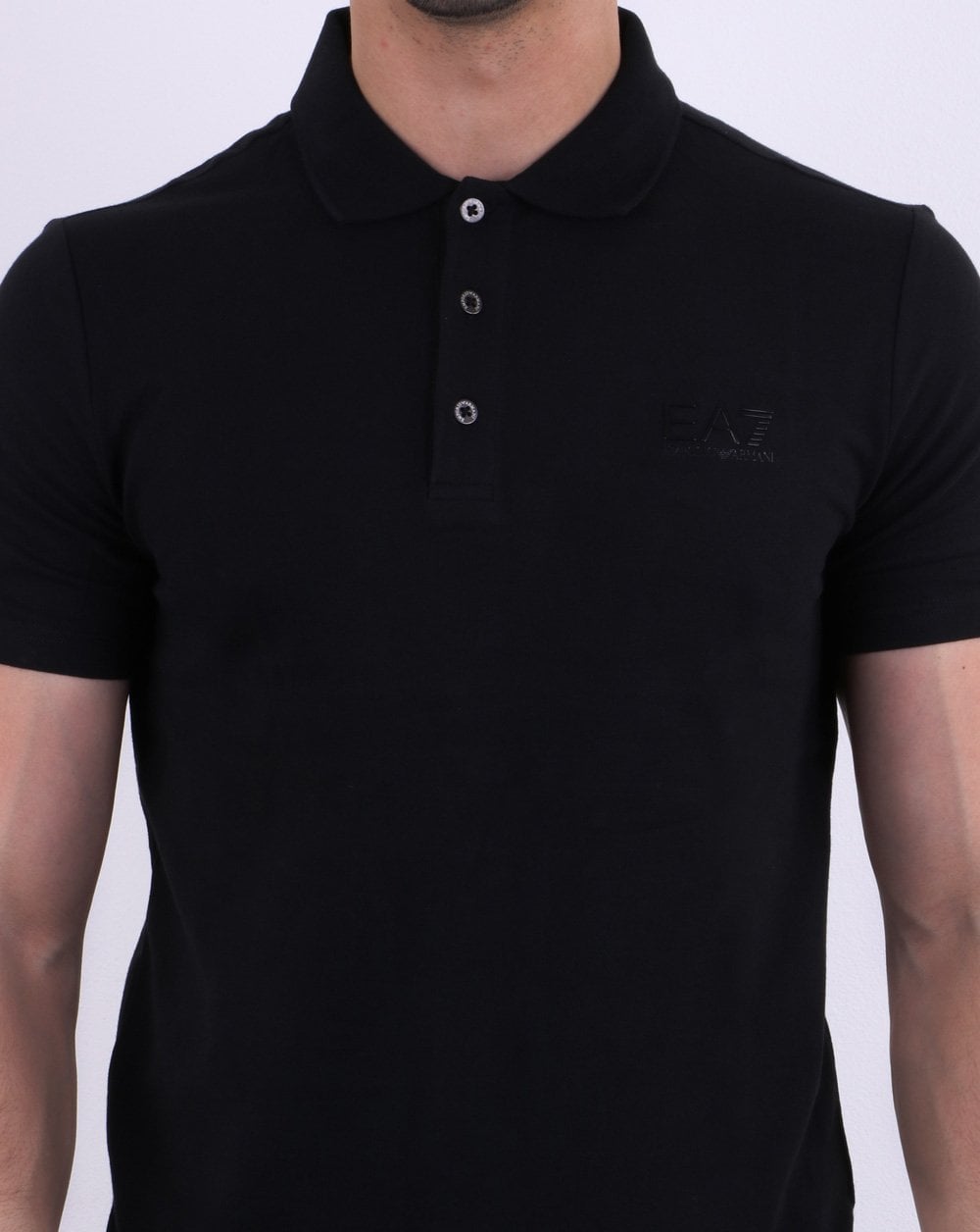 Emporio Armani EA7 Core Logo Pique Polo Shirt Black