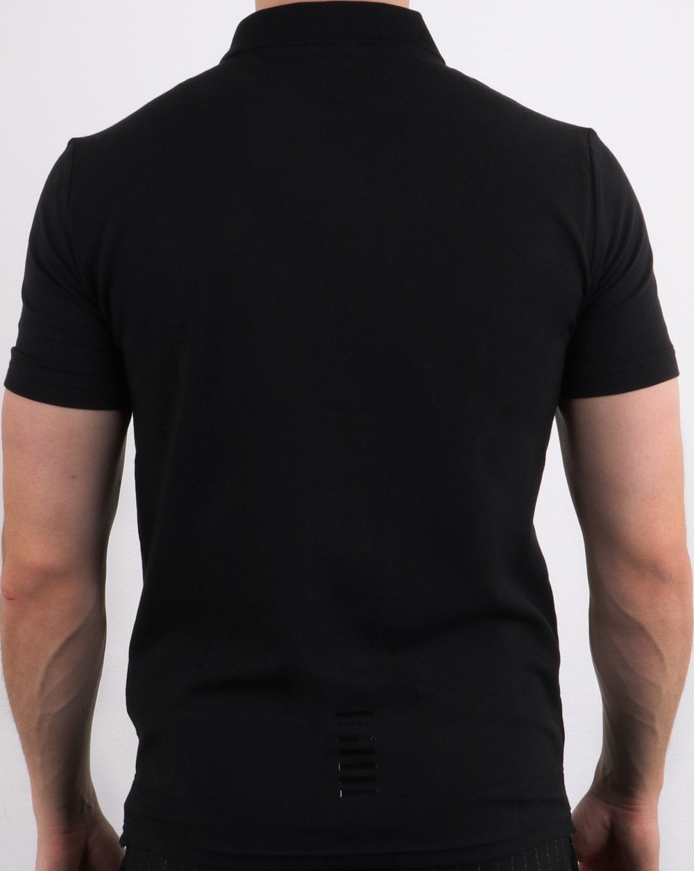Emporio Armani – EA7 – Schwarzes Piqué-Poloshirt mit Core-Logo