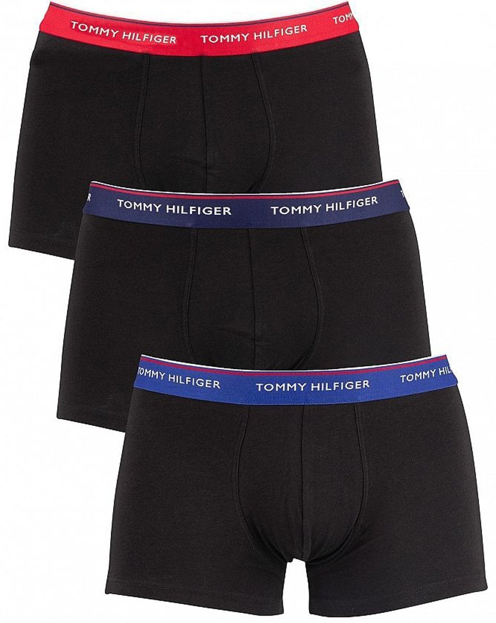 Tommy Hilfiger – 3er-Pack Boxershorts in Schwarz und Rot/Blau