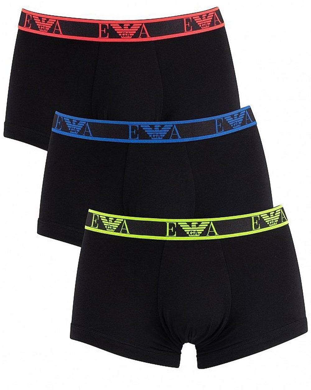 Emporio Armani 3er-Pack Boxershorts Schwarz/Rot/Blau