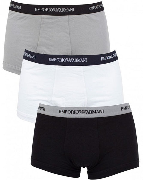 Emporio Armani 3 Pack Boxer Shorts Black/white/grey