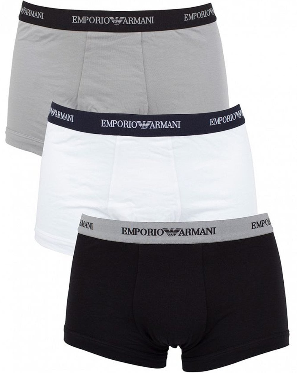 Emporio Armani 3er-Pack Boxershorts Schwarz/Weiß/Grau