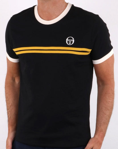 Sergio Tacchini Supermac T-Shirt Schwarz/Senf