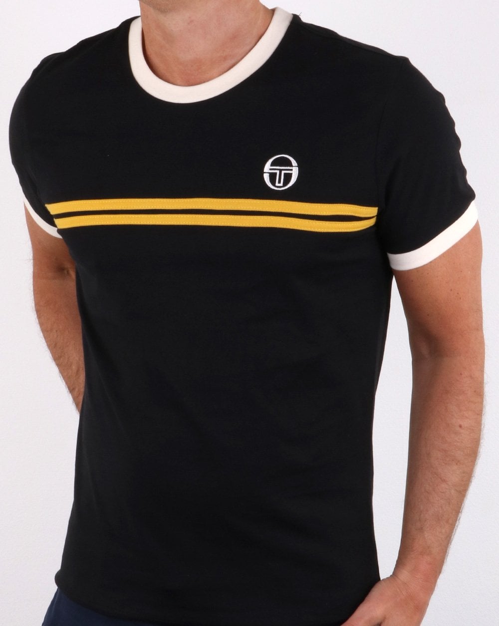 Sergio Tacchini Supermac T-Shirt Schwarz/Senf