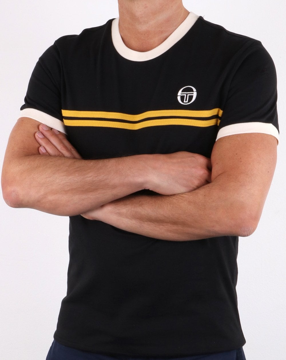 Sergio Tacchini Supermac T-Shirt Schwarz/Senf
