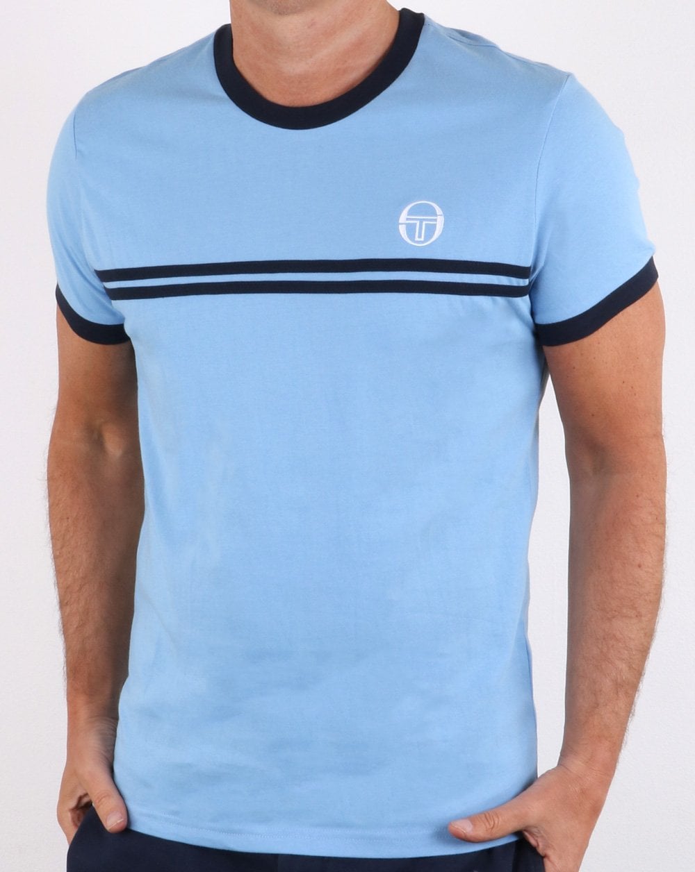 Sergio Tacchini Supermac T-Shirt Himmelblau/Marineblau