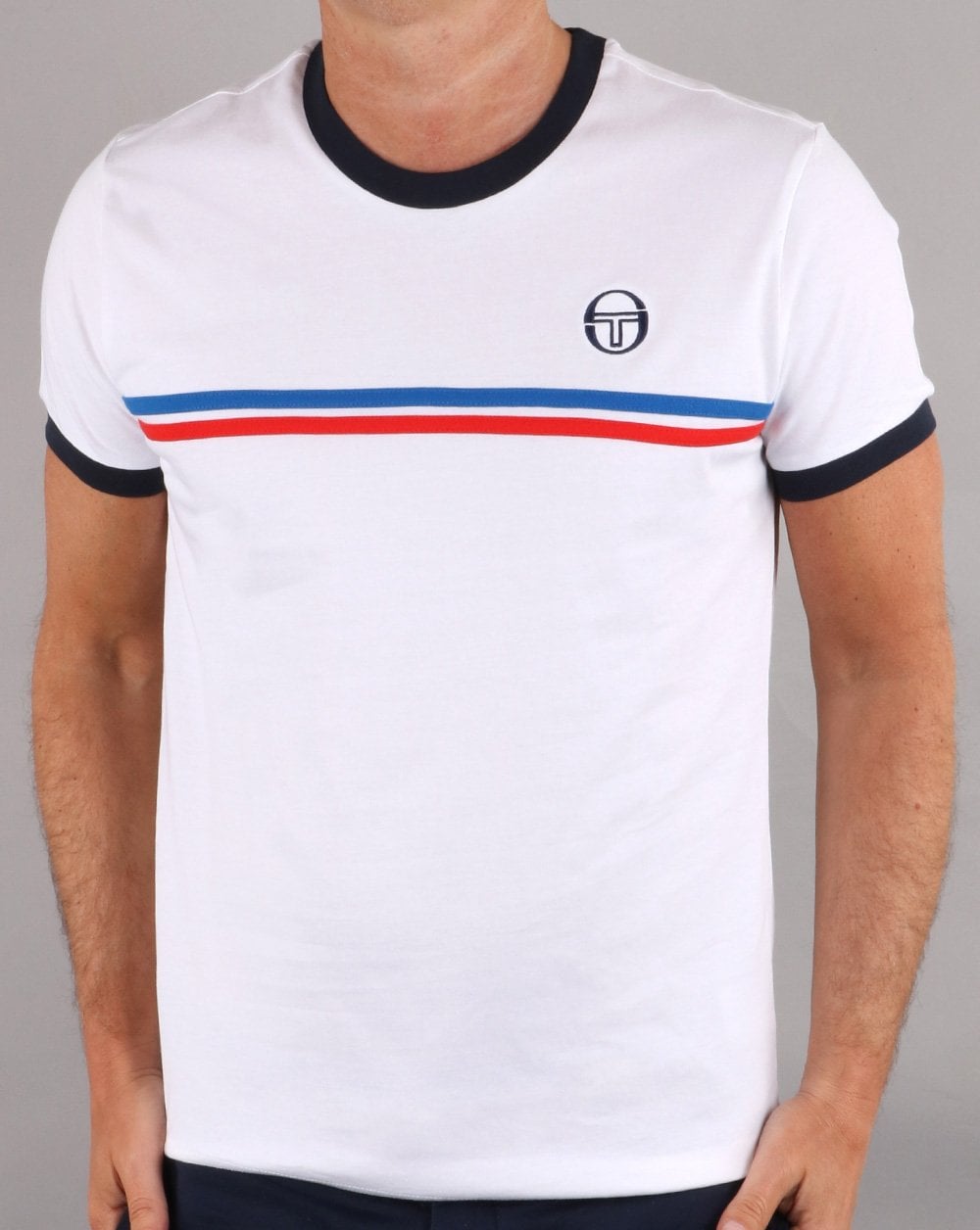 Sergio Tacchini Supermac T-Shirt Weiß/Royalblau/Rot
