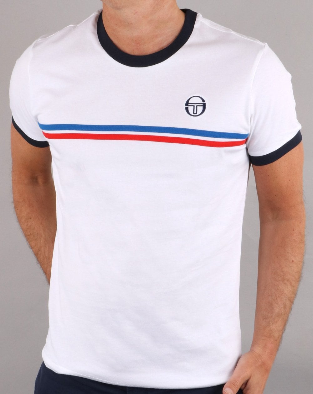 Sergio Tacchini Supermac T-shirt White/Royal/Red