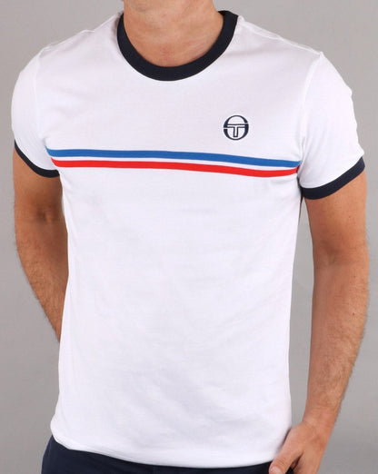 Sergio Tacchini Supermac T-Shirt Weiß/Royalblau/Rot