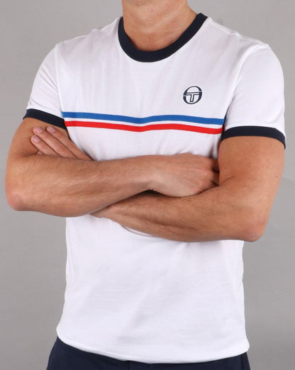Sergio Tacchini Supermac T-Shirt Weiß/Royalblau/Rot