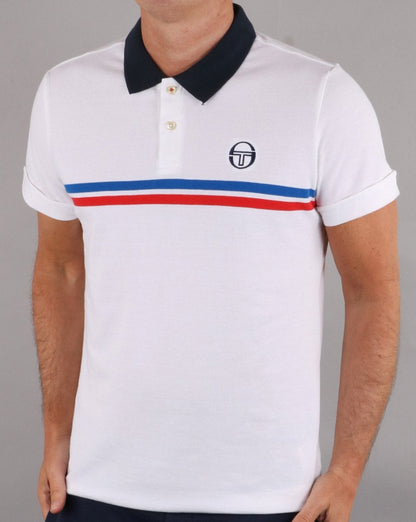 Sergio Tacchini Supermac Poloshirt Weiß/Royalblau/Rot
