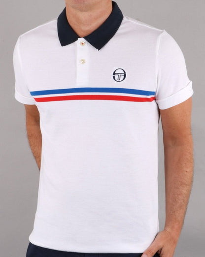 Sergio Tacchini Supermac Poloshirt Weiß/Royalblau/Rot