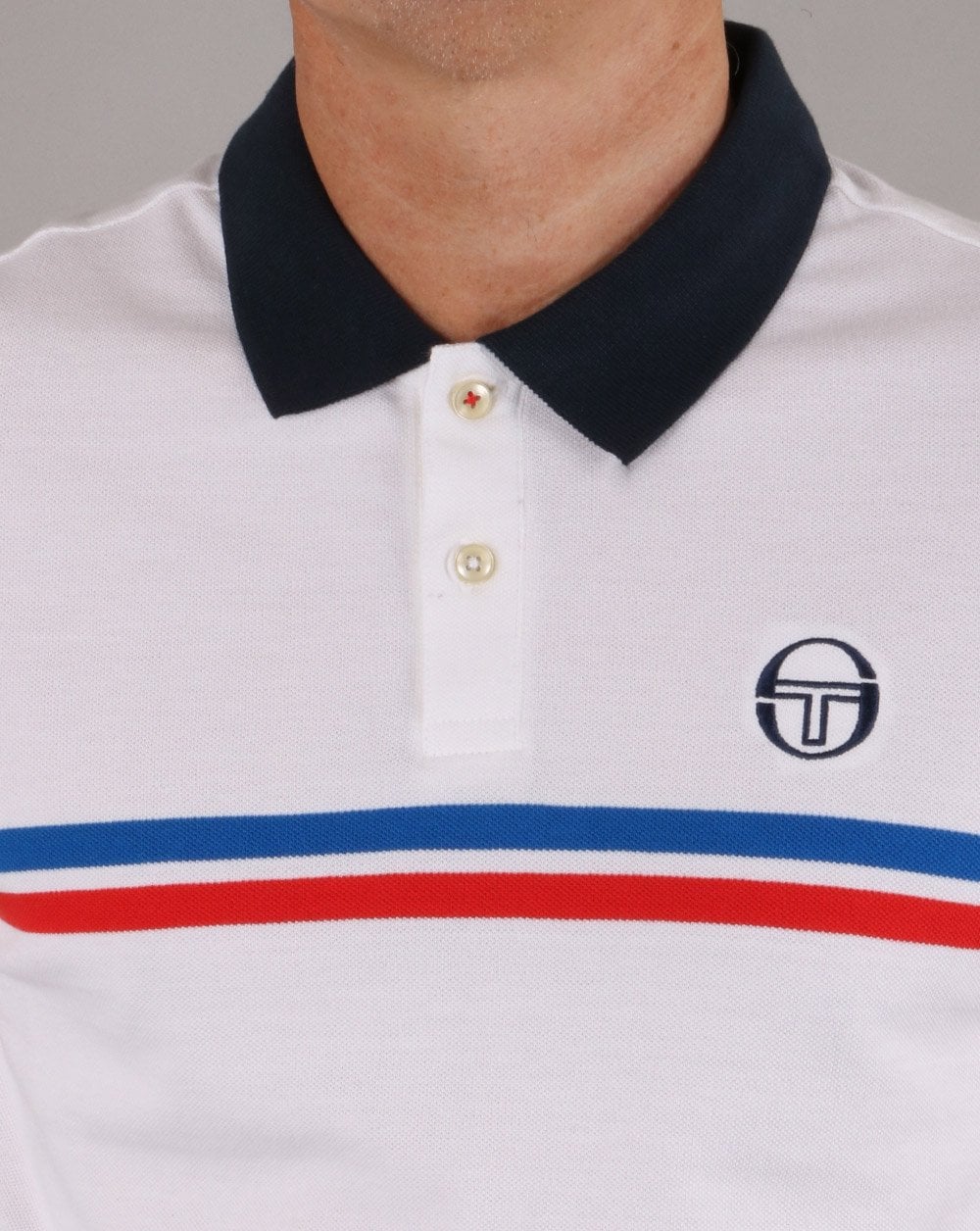 Sergio Tacchini Supermac Poloshirt Weiß/Royalblau/Rot