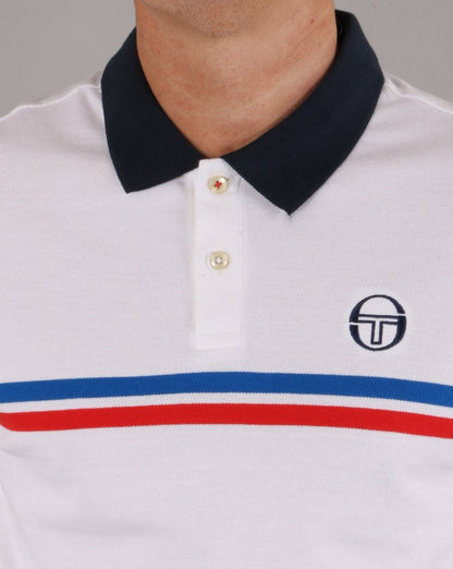 Sergio Tacchini Supermac Poloshirt Weiß/Royalblau/Rot
