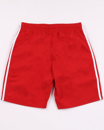 Adidas Originals – Badeshorts mit 3 Streifen in Power Red