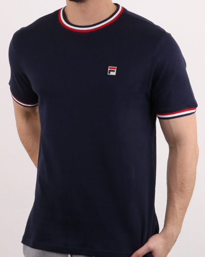 Fila Vintage Multi Ringer T-Shirt Marineblau
