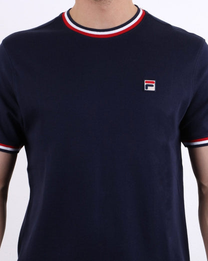 Fila Vintage Multi Ringer T-Shirt Marineblau