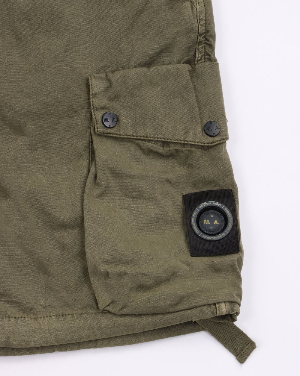 Marshall Artist – Stückgefärbte Baumwollshorts in Khaki
