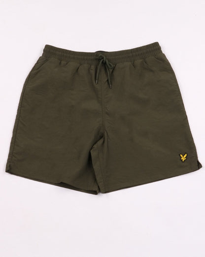 Lyle And Scott – Schlichte Badeshorts in dunklem Salbeigrün