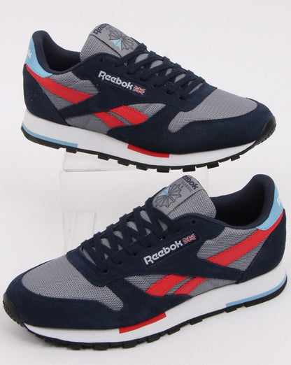 Reebok Classic Leder-Sneaker Grau/Marineblau