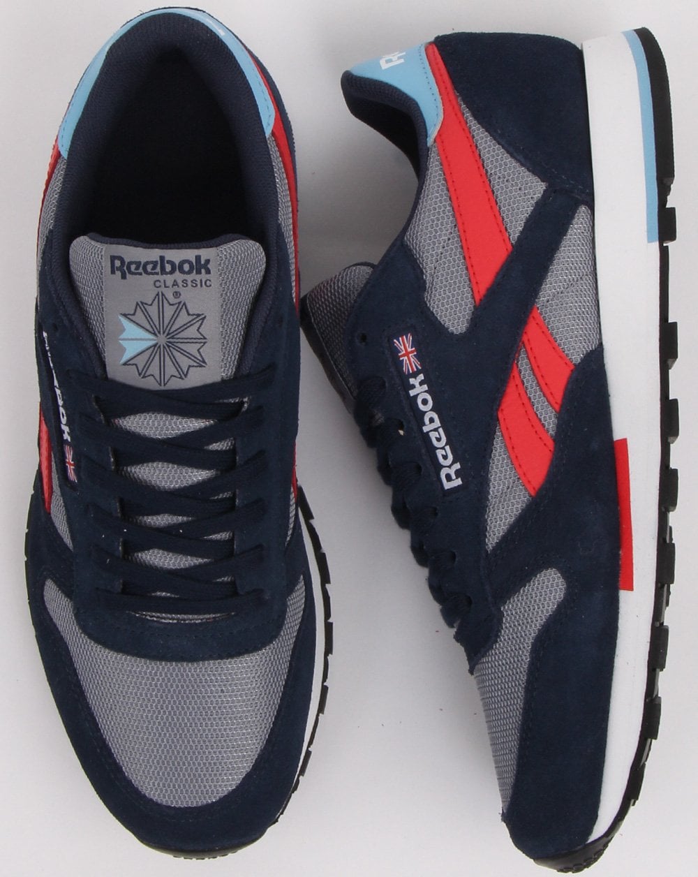 Reebok Classic Leder-Sneaker Grau/Marineblau