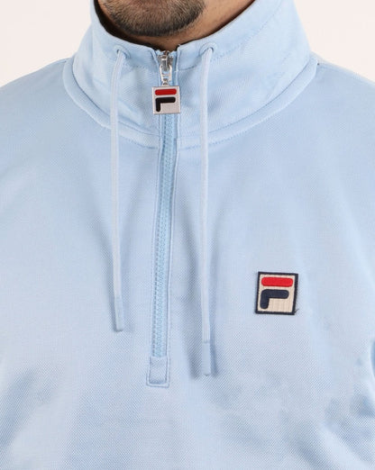 Fila Vintage Cole – Sweatshirt mit 1/2 Reißverschluss in weichem Himmelblau