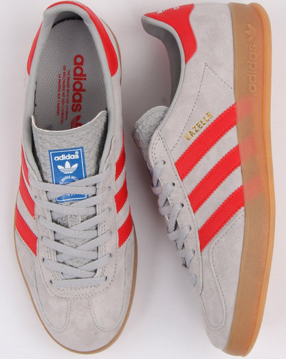 Adidas Gazelle Indoor-Sneaker Grau/Rot