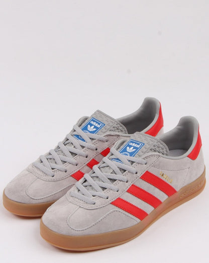 Adidas Gazelle Indoor-Sneaker Grau/Rot