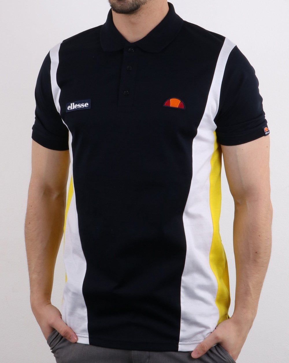 Ellesse Vilas Poloshirt Marineblau/Weiß/Gelb