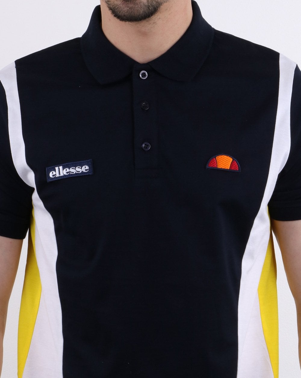 Ellesse Vilas Poloshirt Marineblau/Weiß/Gelb