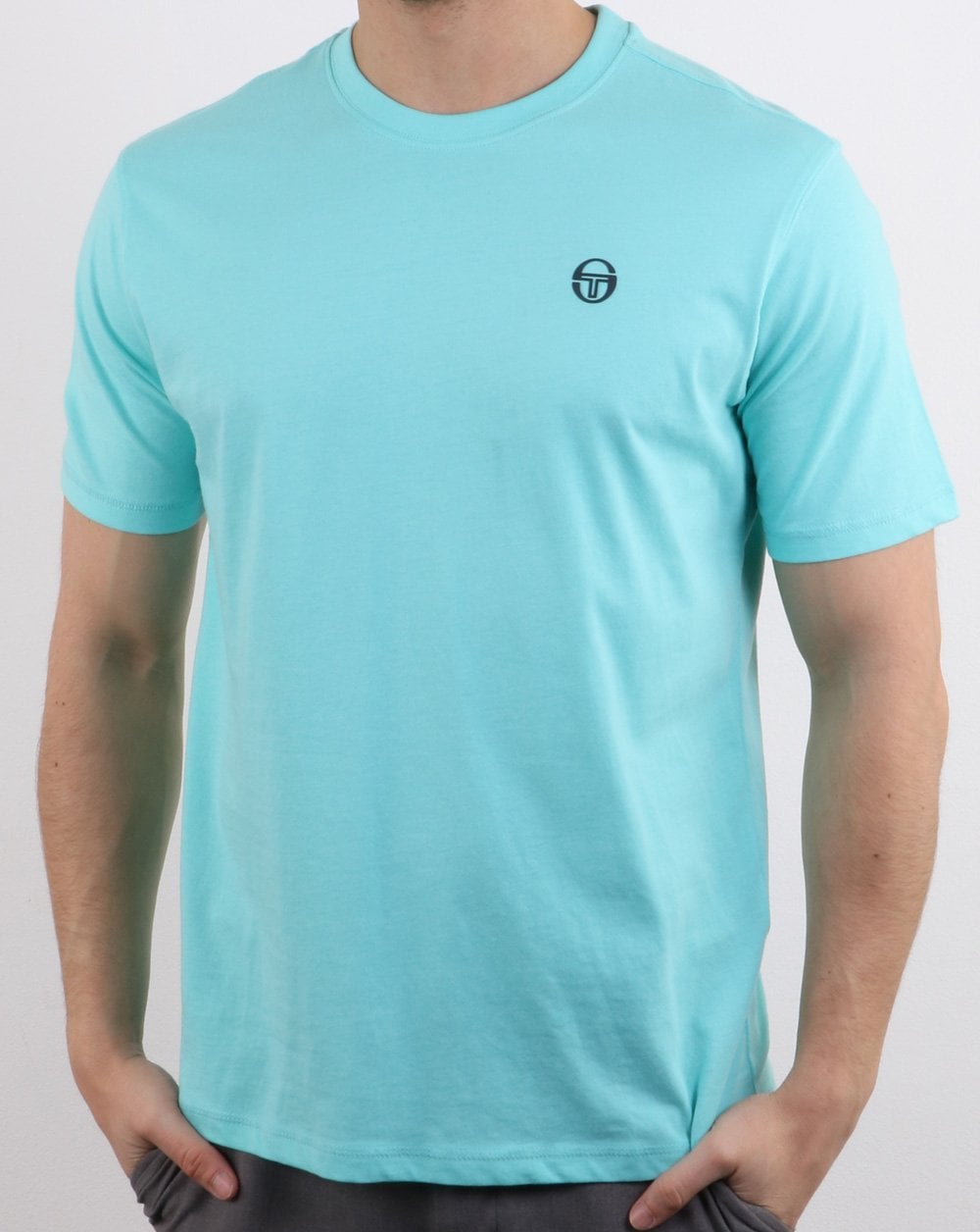 Sergio Tacchini Run T Shirt Aqua Sky/White