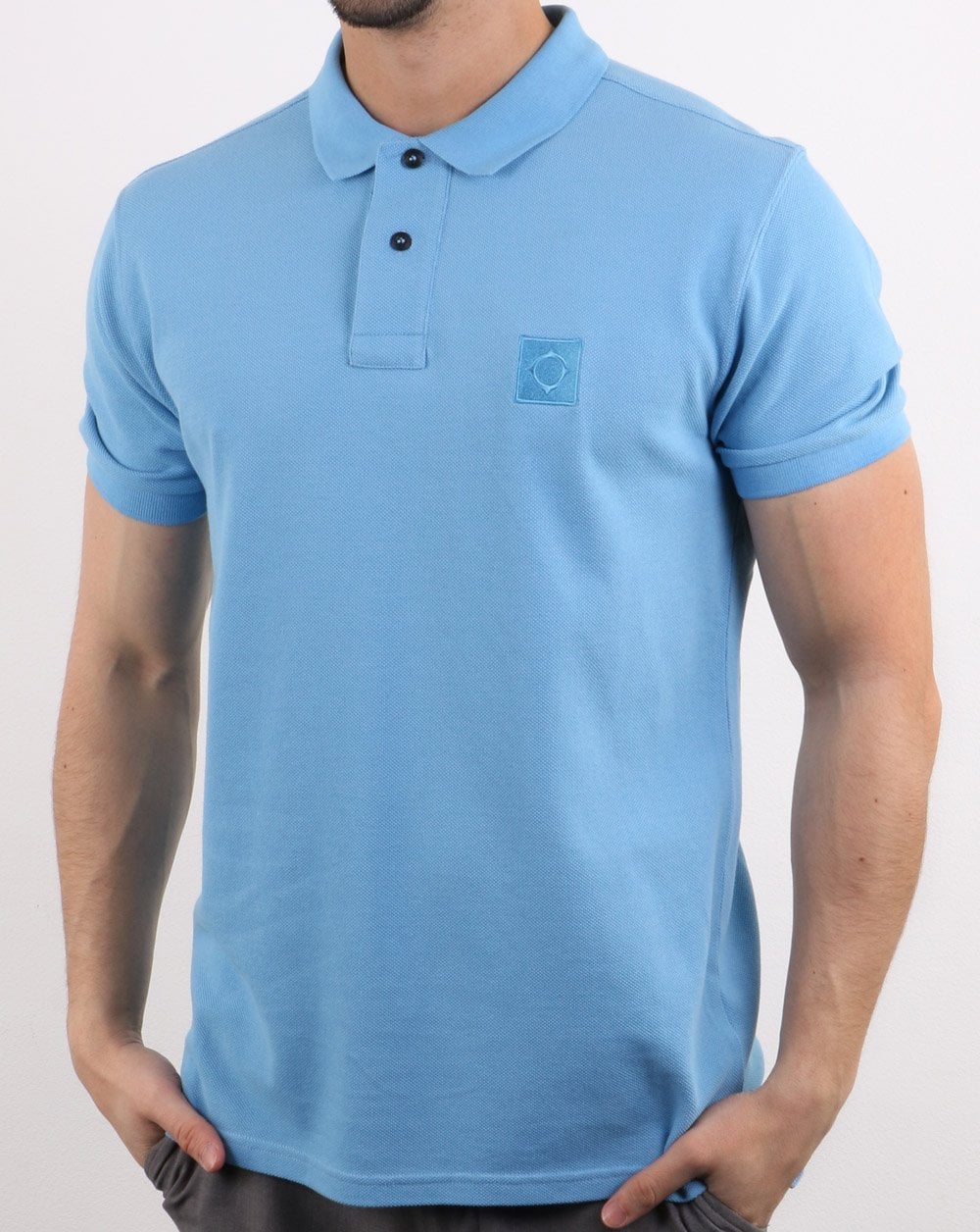 Ma.strum Pique Icon Polo Himmelblau