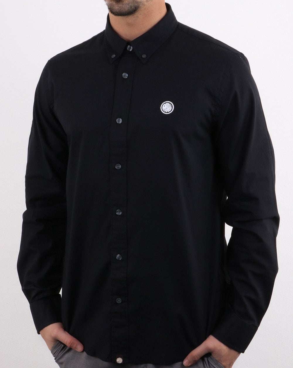 Pretty Green Classic Fit Oxford Shirt True Black