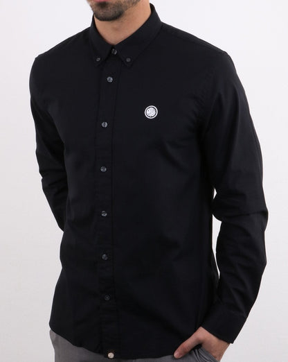 Pretty Green Oxford-Hemd im klassischen Schnitt, Schwarz