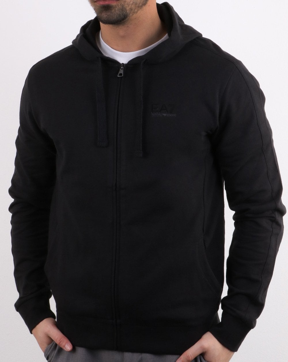 Emporio Armani EA7 Core Logo Full Zip Hooded Sweat Black