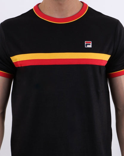 Fila Vintage Razee T-Shirt Schwarz/Rot/Gold