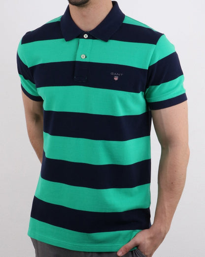 Gant Barstripe Pique Rugger Marineblau und Grün