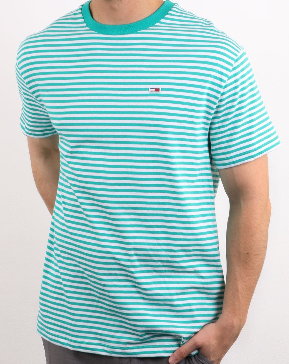 Tommy Hilfiger Classic Stripe T Shirt Green/White