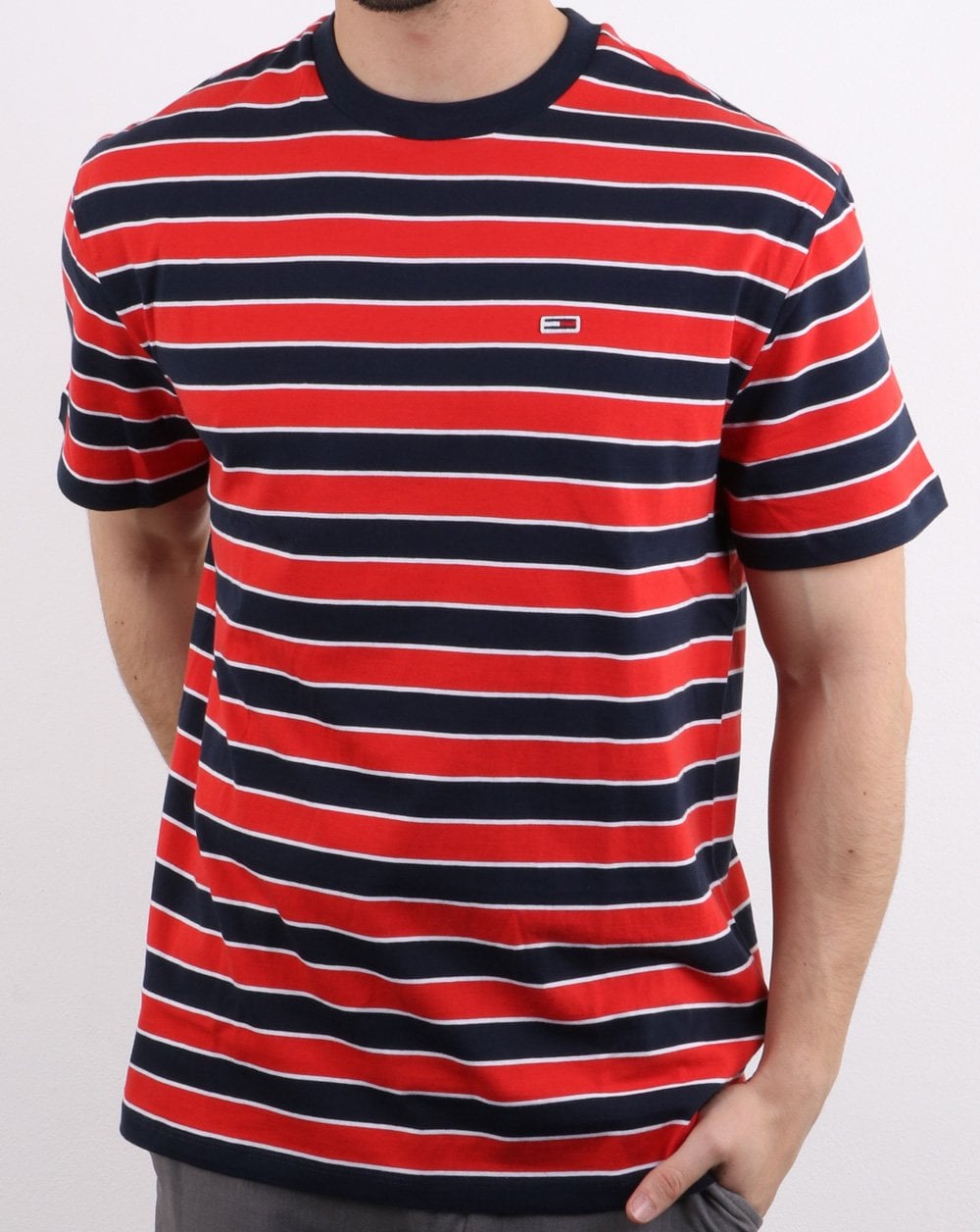Tommy Hilfiger Bold Stripe Tee Flammenrot/Marineblau
