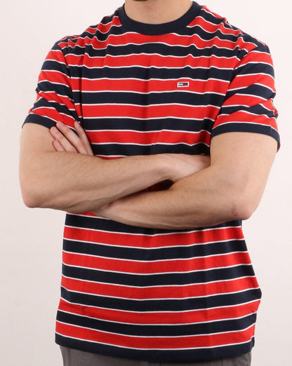 Tommy Hilfiger Bold Stripe Tee Flammenrot/Marineblau