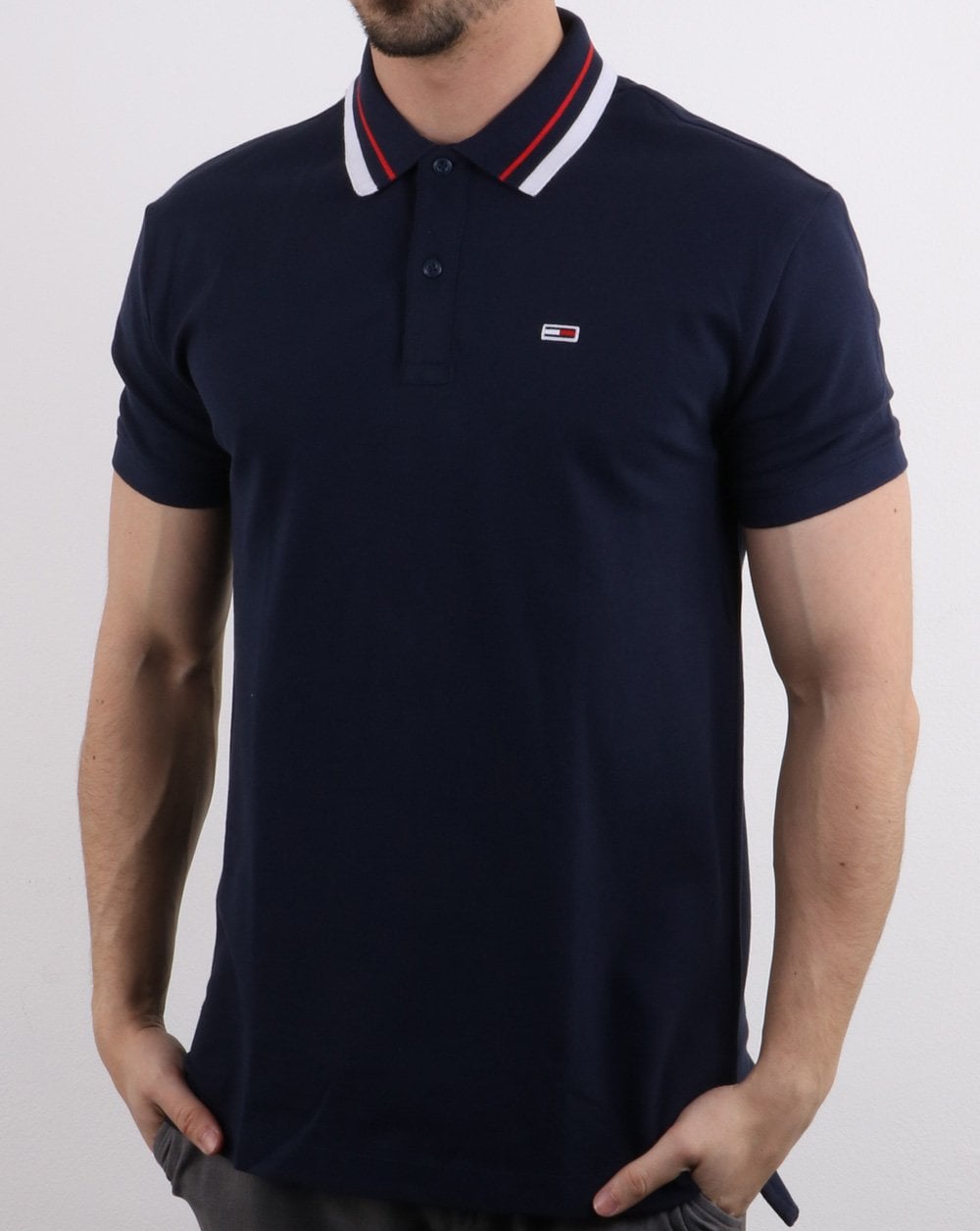 Tommy Hilfiger Poloshirt mit Streifen in Marineblau