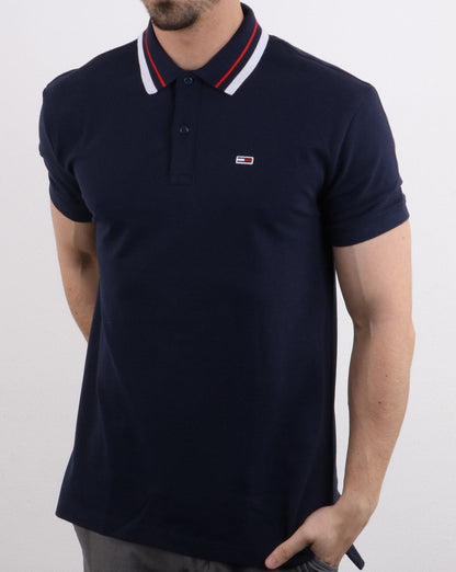 Tommy Hilfiger Poloshirt mit Streifen in Marineblau