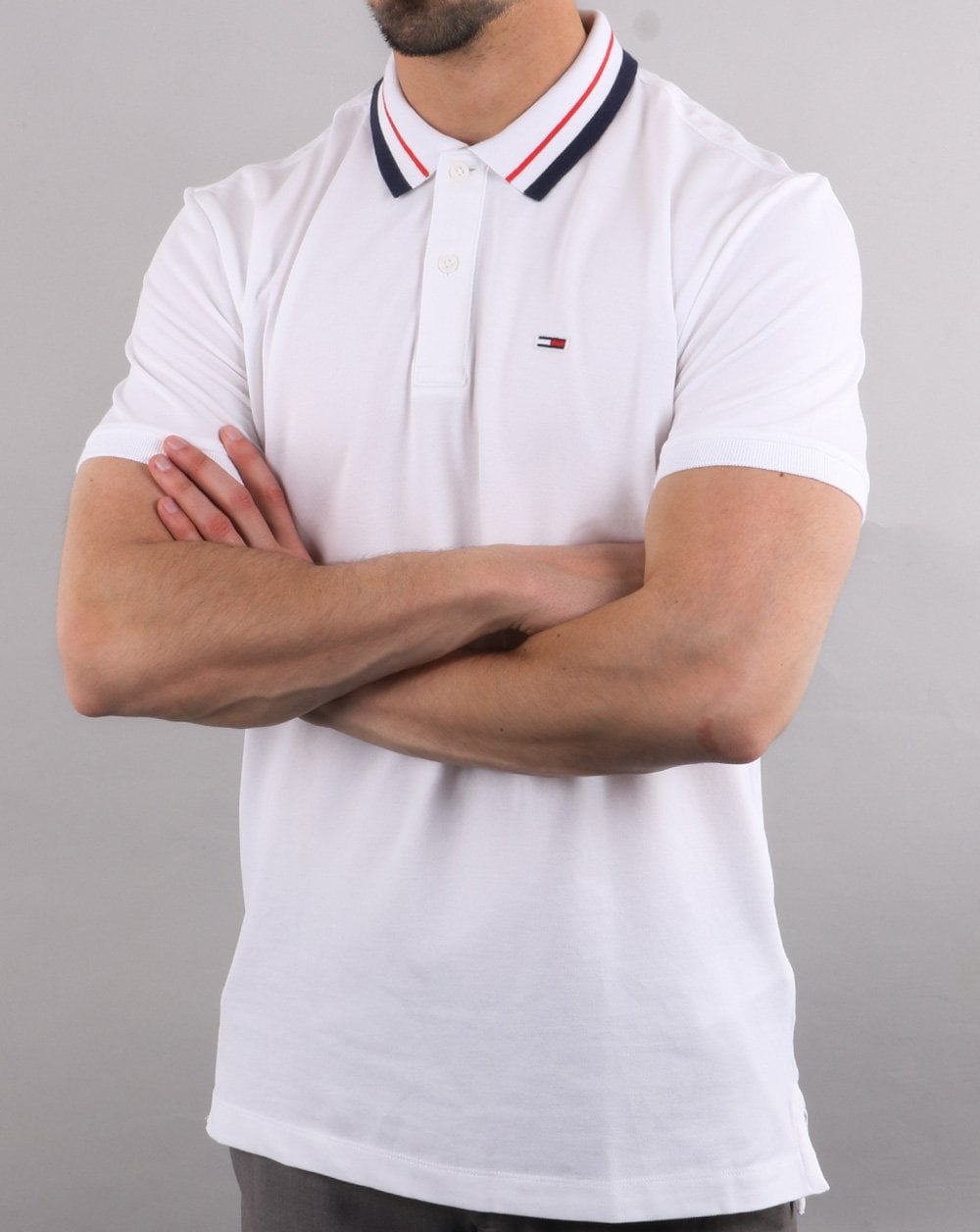 Tommy Hilfiger Poloshirt mit Streifen in Weiß