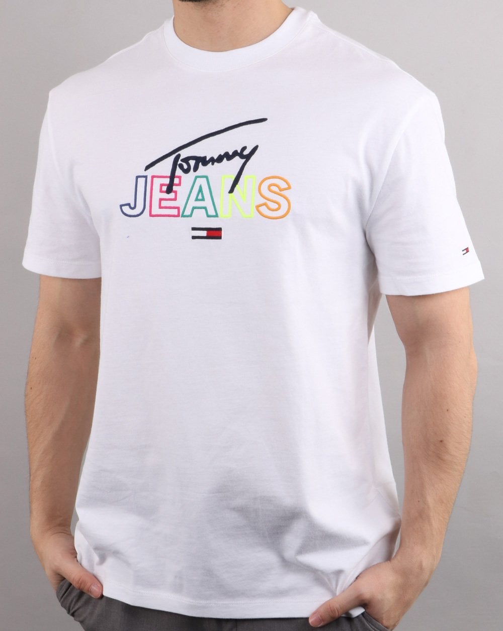 Tommy Hilfiger Script Tee Klassisches Weiß