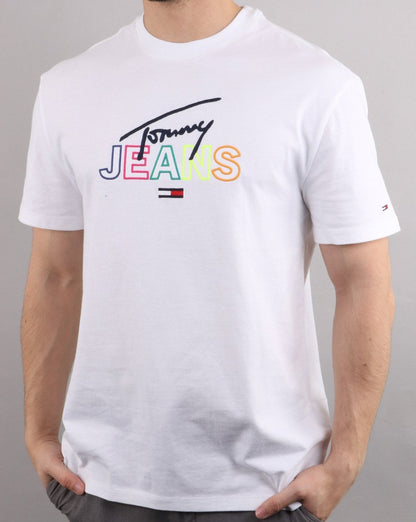 Tommy Hilfiger Script Tee Klassisches Weiß