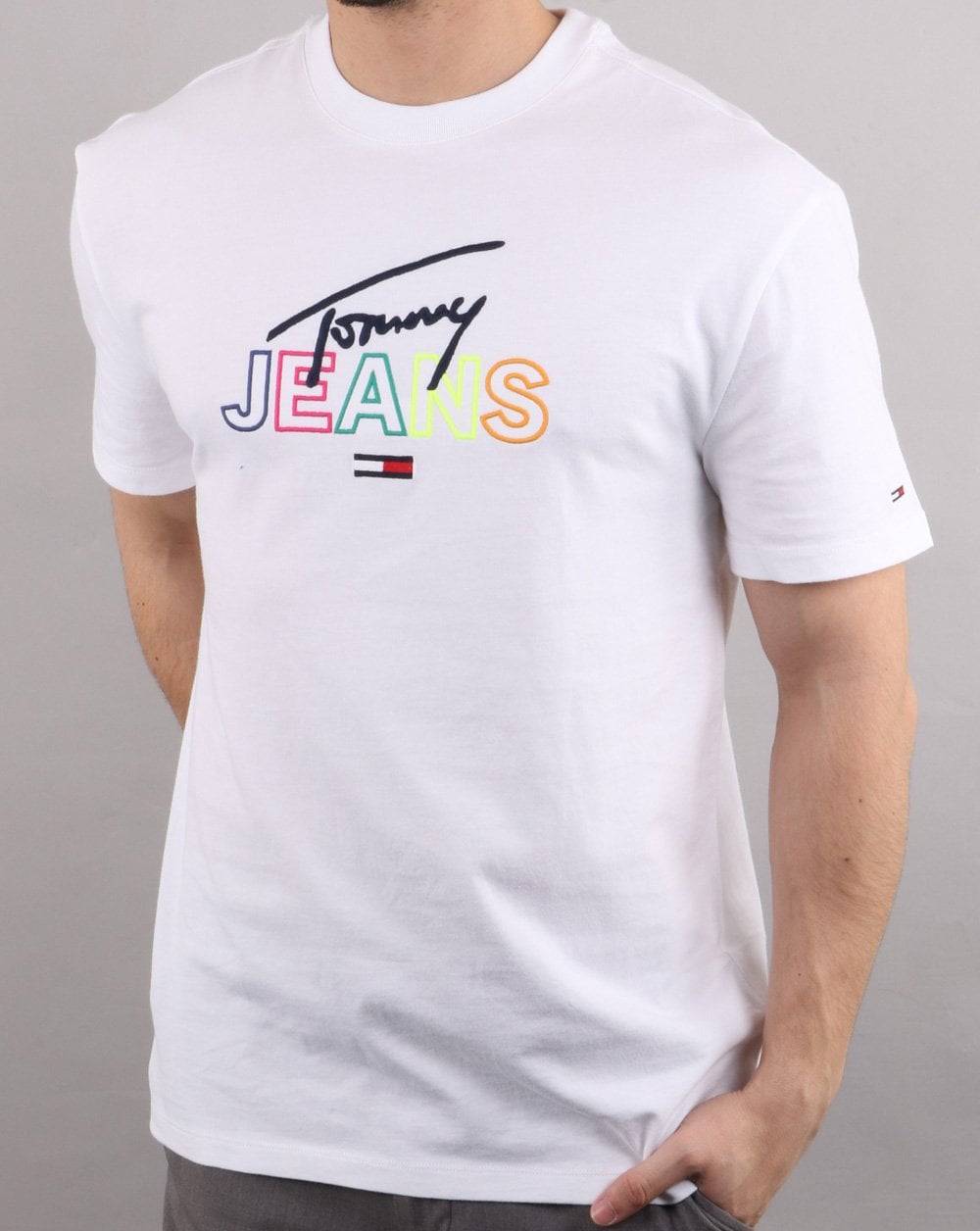 Tommy Hilfiger Script Tee Klassisches Weiß