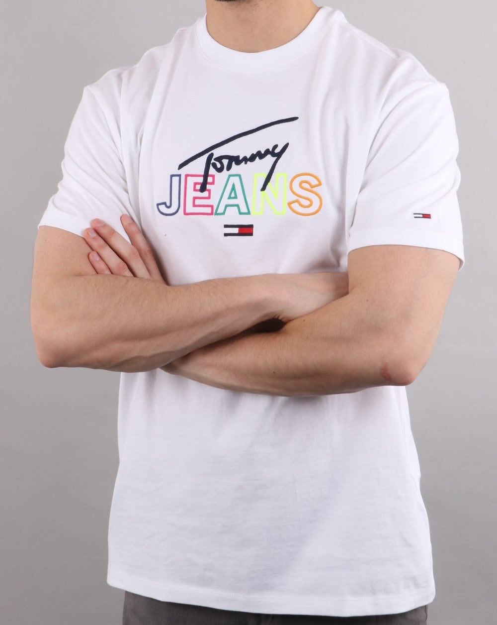 Tommy Hilfiger Script Tee Klassisches Weiß