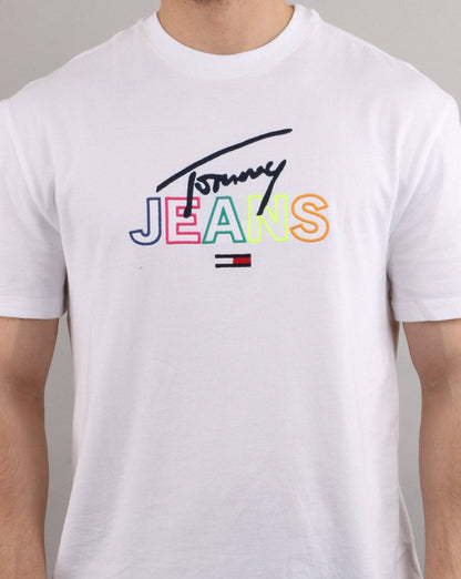 Tommy Hilfiger Script Tee Klassisches Weiß